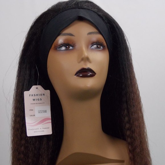 NWT Black Crimped Shoulder Length Headband Wig - Picture 3 of 4